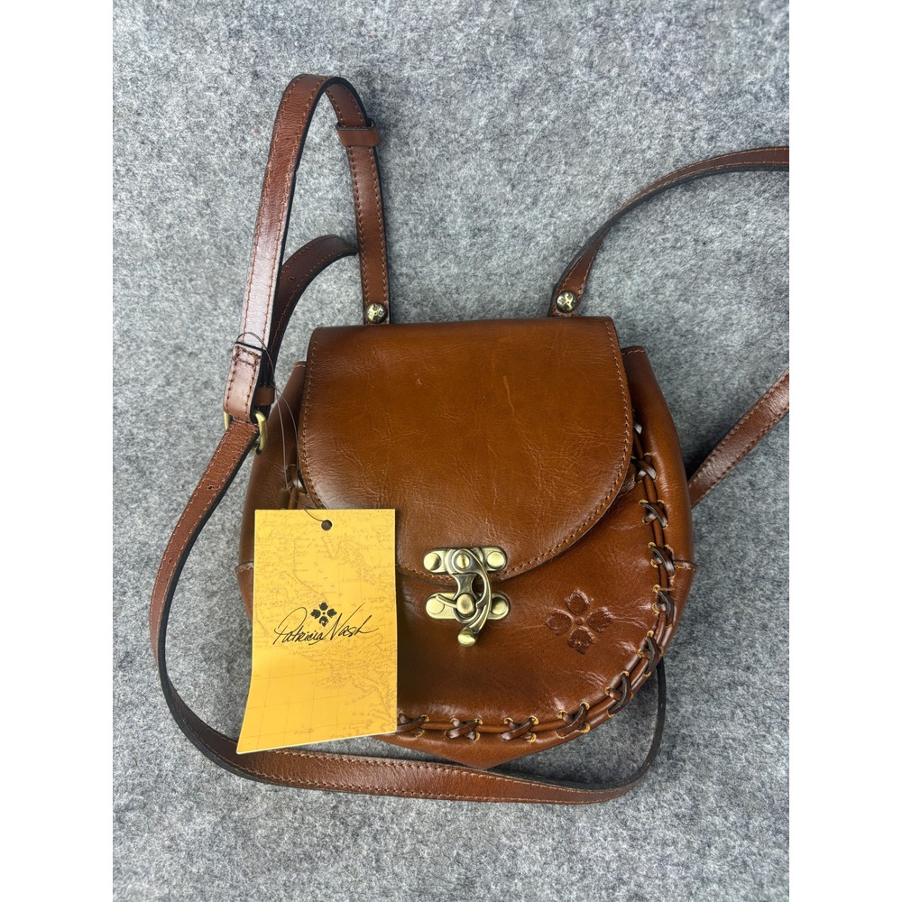 Patricia Nash Rossi Crossbody Bag Womens Small Distressed Leather Whipstitch NWT